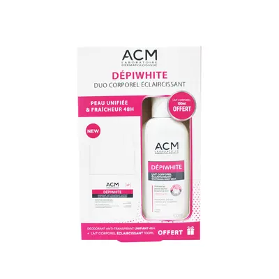 Acm Depiwhite Pack Deodorant Anti-transpirant Unifiant 50ml + Lait Corporel 100ml Offert
