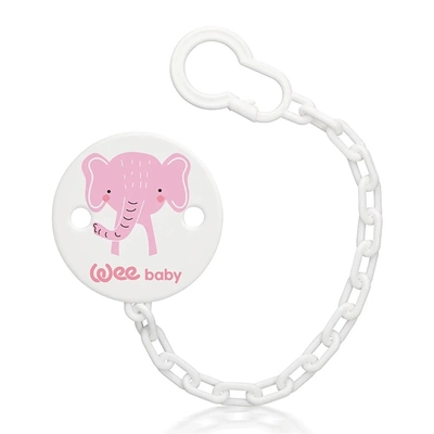 Wee Baby Attache Sucette - Elephant Rose