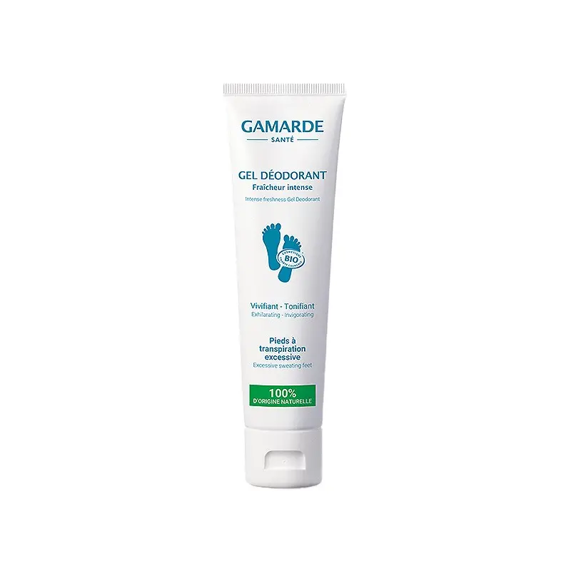 Gamarde Gel Deodorant Fraicheur Intense Bio - Pieds à Transpiration Excessive - 100 G