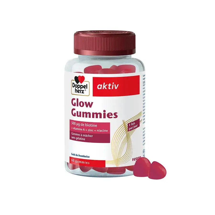 Doppelherz Aktiv Glow - Biotine + Vitamine A + Zinc + Niacine - 60 Gummies