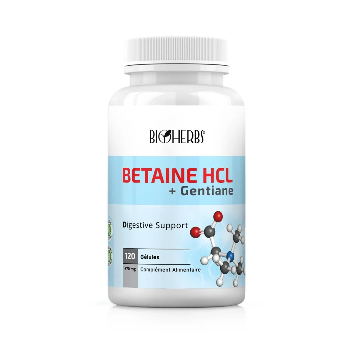 Bioherbs Betaine Hcl + Gentiane - 120 Gelules
