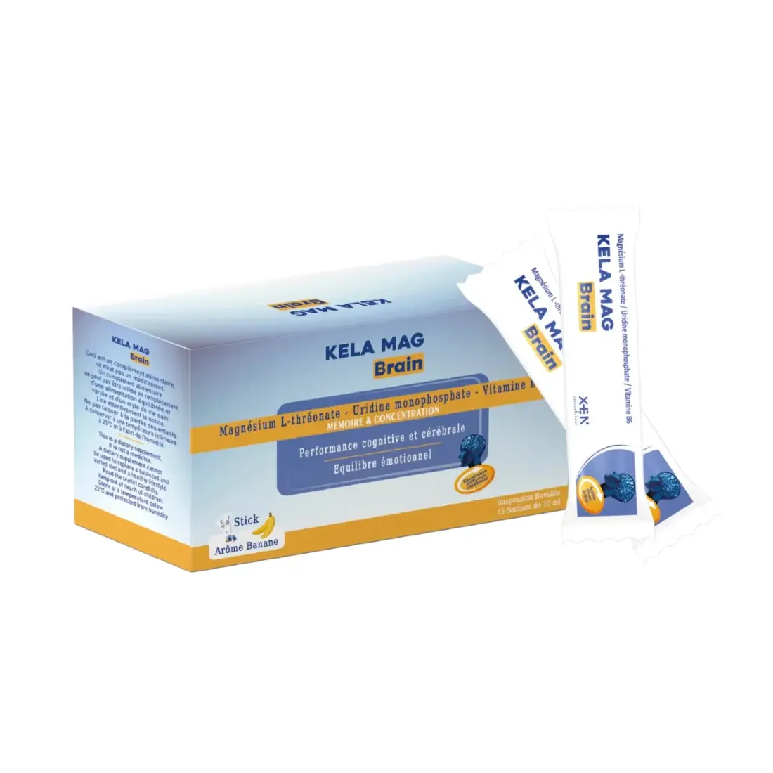 Xen Kela Mag Brain - Memoire Et Concentration - 15 Sticks Arome Banane