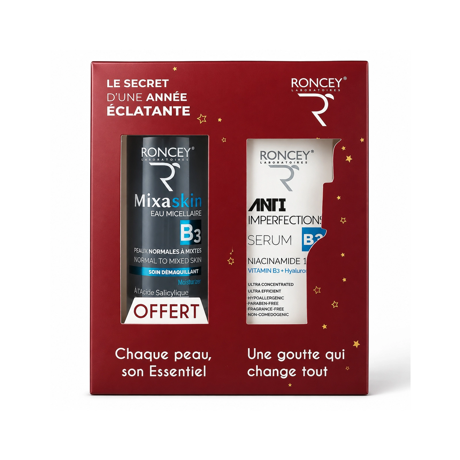 Roncey Pack Promo Serum Anti Imperfections B3 30ml + Mixaskin Eau Micellaire 250ml Offerte