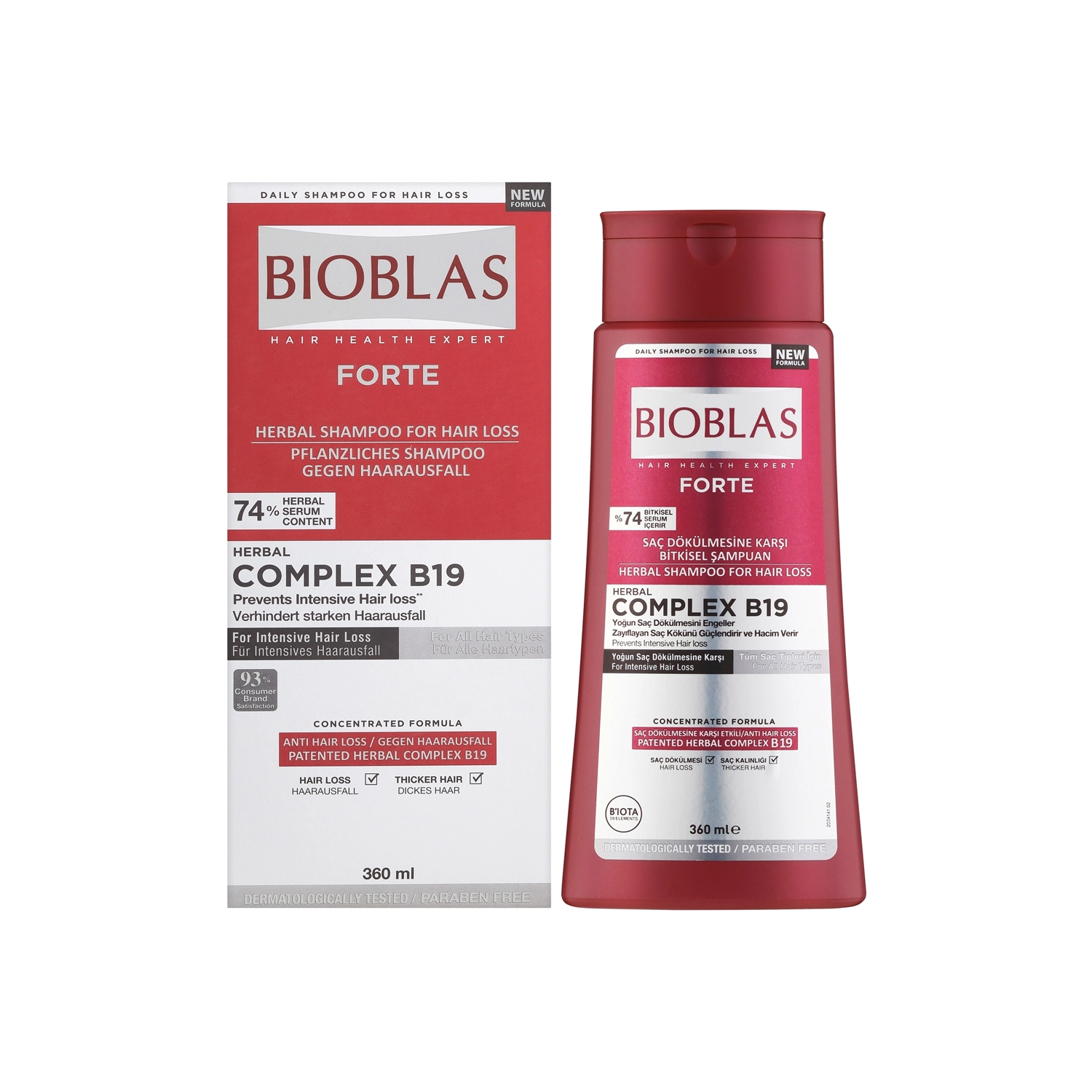 Bioblas Forte Shampooing Anti Chute Intensive Complex B19 - 360ml
