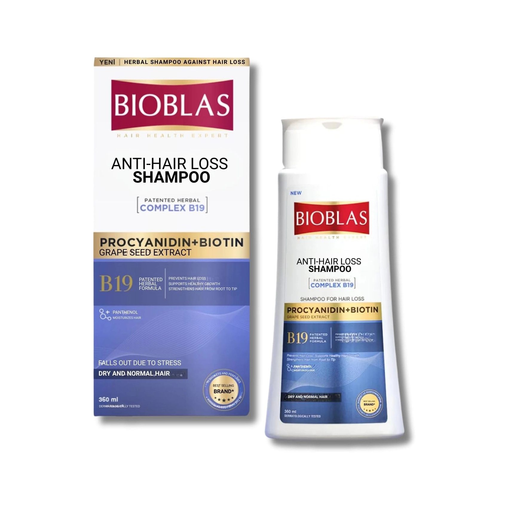 Bioblas Shampooing Anti Chute & Anti-stress - Procyanidin + Biotin - 360ml