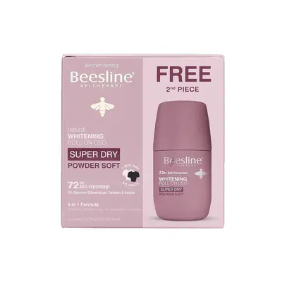 Beesline Pack Promo Roll-on Deo Eclaircissant Super Dry Poudre - 2 X 50ml