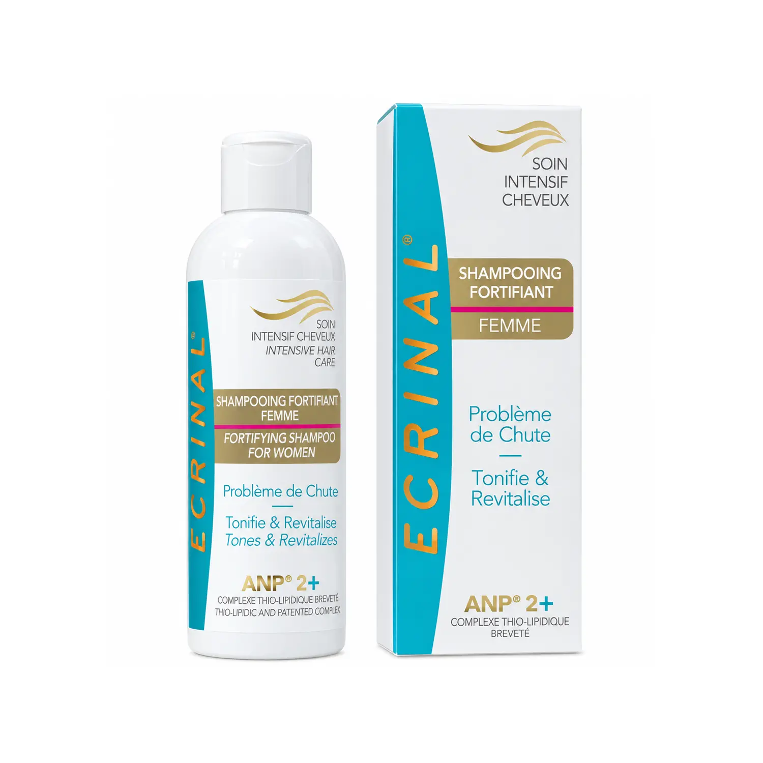 Ecrinal Shampoing Fortifiant Femme - Soin Intensif Cheveux Anp 2+ - 200ml