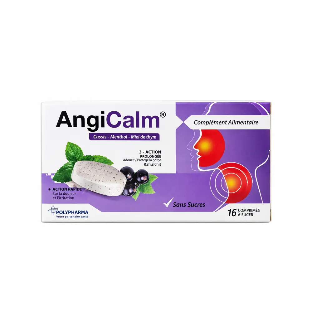 Polypharma Angicalm Cassis - Pastilles Gorge - 16 Comprimes