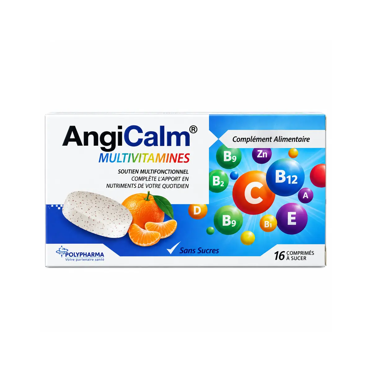 Polypharma Angicalm Multivitamines - Pastilles Gorge - 16 Comprimes