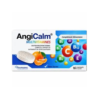 Polypharma Angicalm Multivitamines - Pastilles Gorge - 16 Comprimes