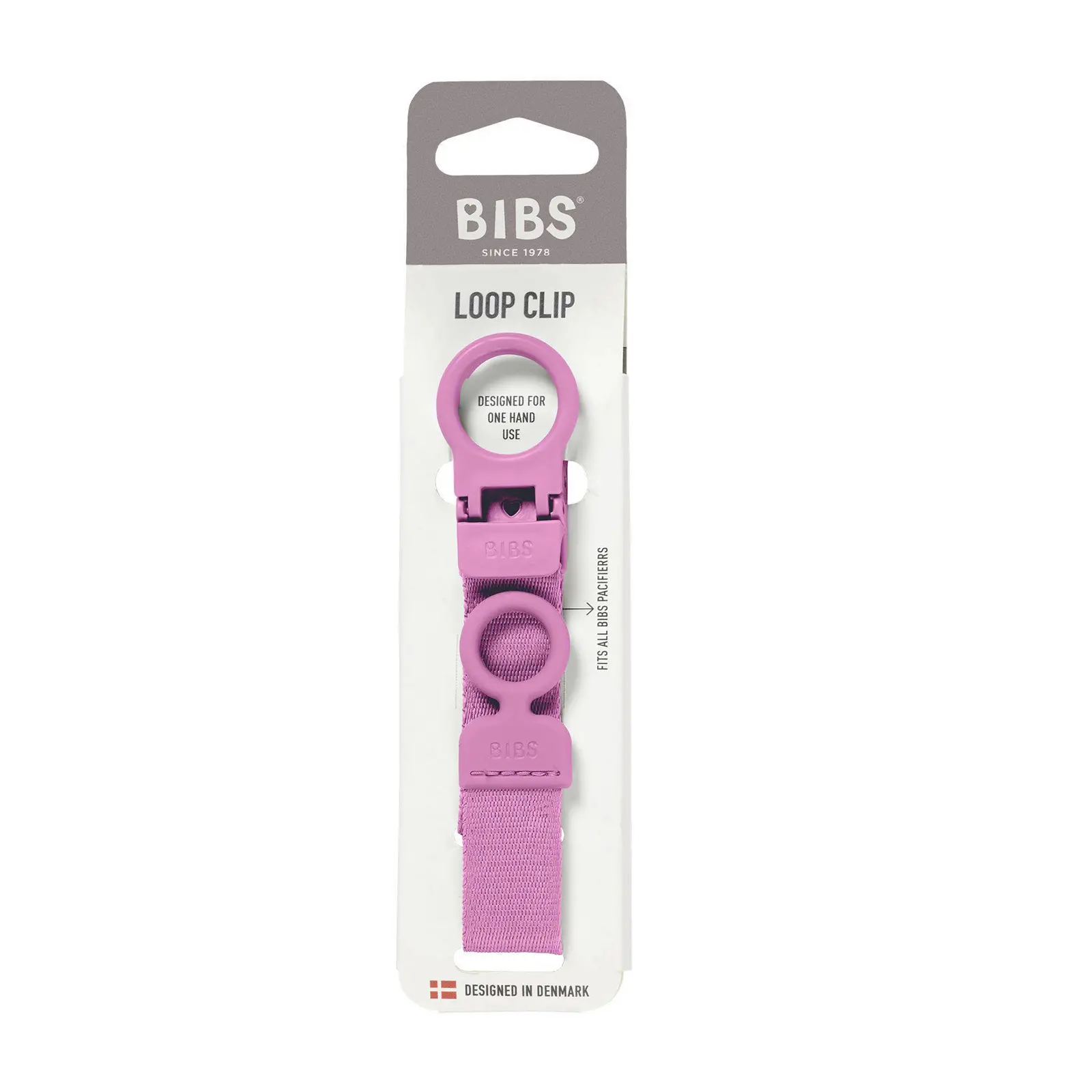 Bibs Attache Tetine Clip Loop Bubblegum - Rose
