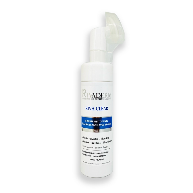 Rivaderm Riva Clear Mousse Nettoyante Eclaircissante Avec Brosse - 200ml