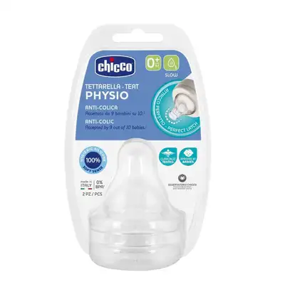 Chicco Physio Tetines Debit Lent 0 Mois Et + - Lot De 2 Pieces