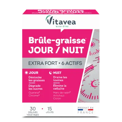 Vitavea Brule-graisse Jour/nuit - Extra Fort 6 Actifs – 30 Gelules