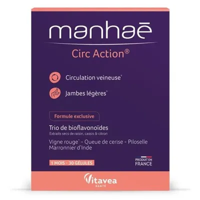 Vitavea Manhae Circ Action – Circulation Veineuse, Jambes Legeres - 30 Gelules