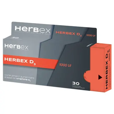 Herbex Vitamine D3 1000 Ui - 30 Comprimes Orodispersibles
