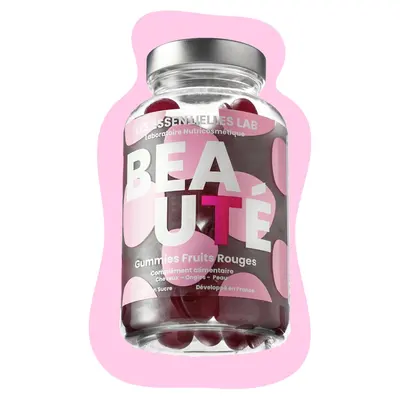 Les Essentielles Lab Beaute - Cheveux, Ongles, Peau - 60 Gummies Gout Fruits Rouges
