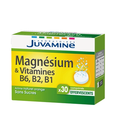 Juvamine Magnesium + Vitamines B6, B2, B1 - 30 Comprimes Effervescents