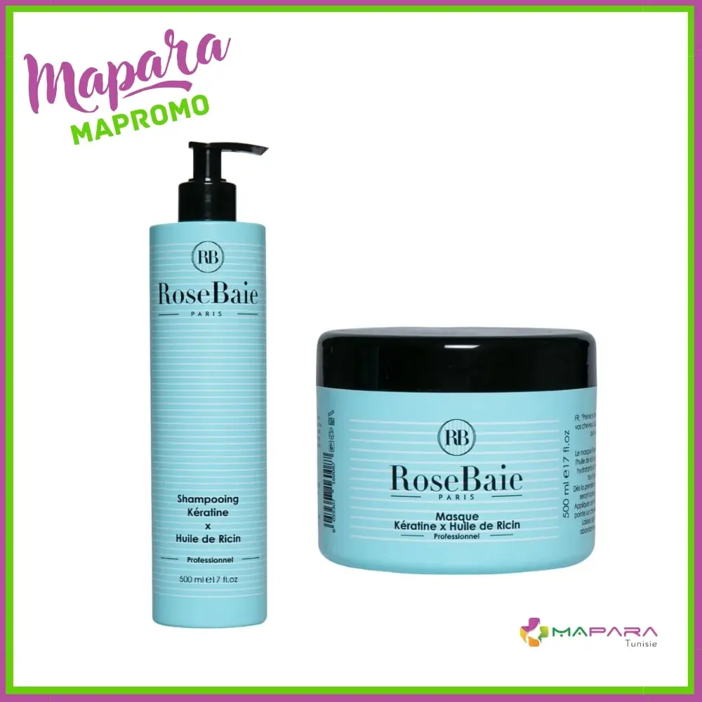 Rosebaie Duo Huile De Ricin Masque Et Shampoing