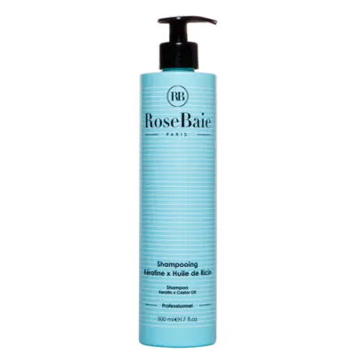 Rosebaie Shampooing Ricin & Keratine – Pousse & Hydratation - 500ml