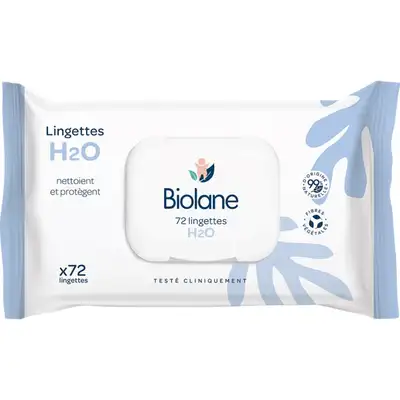 Biolane Lingettes Nettoyantes H2o Bebe - 72 Lingettes