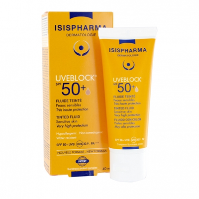 Isispharma Ecran Solaire Uveblock Spf50+ Fluide Teinte 40ml