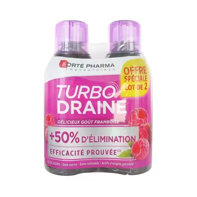 Forte Pharma Turbodraine Minceur Lot Promo De 2 X 500 Ml - Gout Framboise