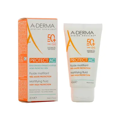 A-derma Protect Ac Fluide Matifiant Ecran Spf50+ 40 Ml