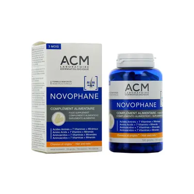 Acm Novophane Complement Alimentaire Cheveux Et Ongles 3 Mois - 180 Gelules