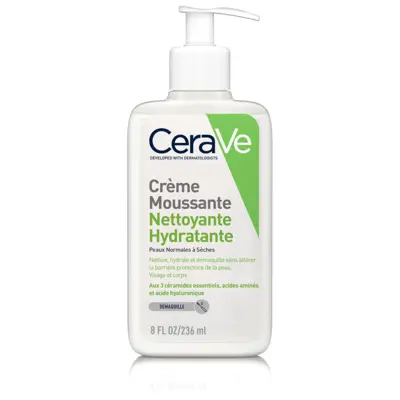 Cerave Creme Moussante Nettoyante Hydratante - Peaux Normales à Seches - 236ml
