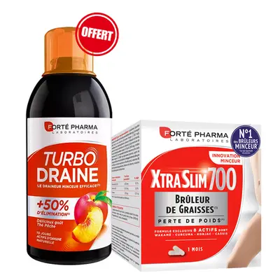 Forte Pharma Xtraslim 700 Bruleur De Graisses + Turbo Draine 500ml Peche Offert