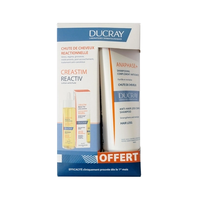 Ducray Coffret Chute De Cheveux Reactionnelle Creastim Reactiv + Shampooing Anaphase+ 100ml Offert
