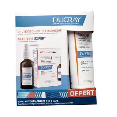 Ducray Coffret Chute De Cheveux Chronique Neoptide Expert Serum 2x50ml + Shampooing Anaphase+ 100ml Offert