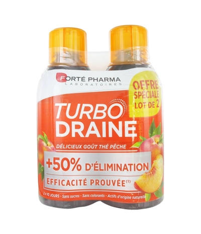 Forte Pharma Turbodraine Minceur Lot Promo De 2 X 500 Ml - Gout Peche