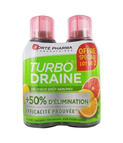 Forte Pharma Turbodraine Minceur Lot Promo De 2 X 500 Ml - Gout Agrumes