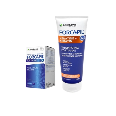 Pack Promotionnel Forcapil Shampooing 200ml + Fortifiant Cheveux 60 Gelules