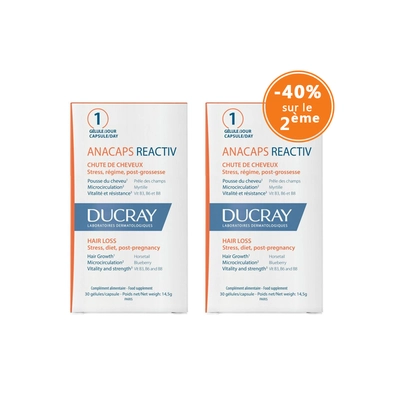 Ducray Anacaps Reactiv 2 Boites 30 Gelules -40% Sur La 2eme