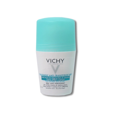 Vichy Traitement Anti-transpirant 48h - Anti Traces Blanches Et Jaunes - Roll-on 50ml