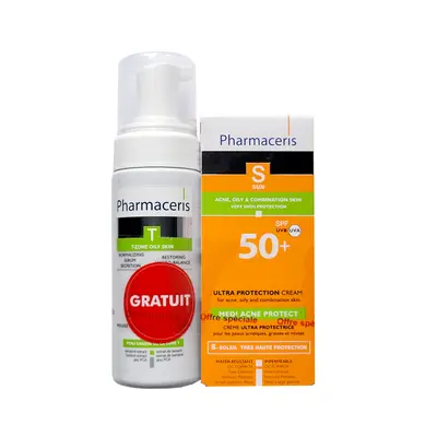 Pharmaceris S Medi Acne Protect Ecran Creme Spf50+ 50ml + Mousse Nettoyante 150ml Offerte