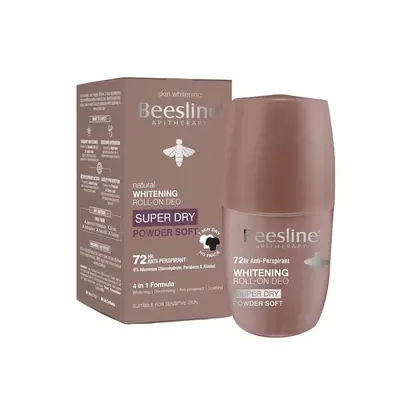 Beesline Super Dry Powder Soft Deodorant Roll-on Eclaircissant 50ml