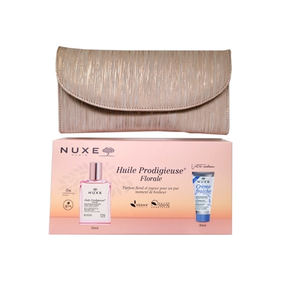Nuxe Pochette Huile Prodigieuse Florale 30ml + Creme Fraiche Hydratante 3-en-1 30ml Offerte
