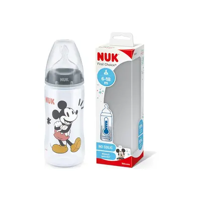 Nuk First Choice+ Biberon Motif Mickey Mouse 6-18 Mois 300ml