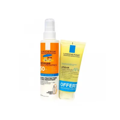 La Roche-posay Anthelios Dermo-pediatrics Spray Invisible Spf50+ 200ml + Lipikar Ap+ Huile Lavante 100ml Offerte