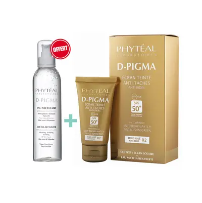 Phyteal D-pigma Ecran Teinte Anti-taches Beige Rose 02 Spf50 + Eau Micellaire 150ml Offerte