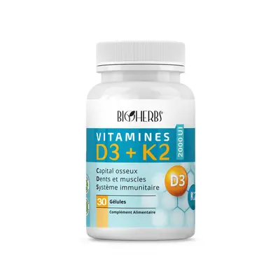 Bioherbs Vitamines D3+k2 - 30 Gelules