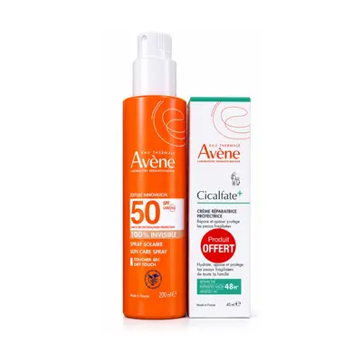 Avene Pack Spray Adultes Ecran Spf50+ 200ml + Cicalfat Creme 40ml Offerte