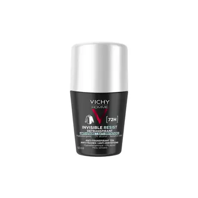 Vichy Homme Deodorant à Bille Invisible Resist Detranspirant 72h - Roll-on 50ml