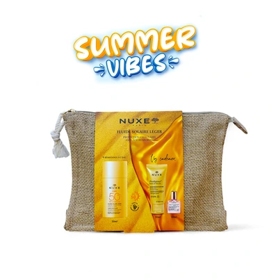 Nuxe Trousse Fluide Solaire Leger Spf50 50ml + Prodigieux Huile De Douche 30ml + Huile Prodigieuse Florale 10ml