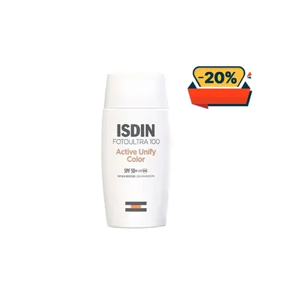 Isdin Foto Ultra Active Unify Color Depigmentant - Ecran Solaire Teinte Spf50+ - 50ml