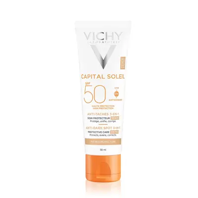 Vichy Capital Soleil Soin Anti-taches Teinte 3-en-1 Ecran Spf50+ 50ml